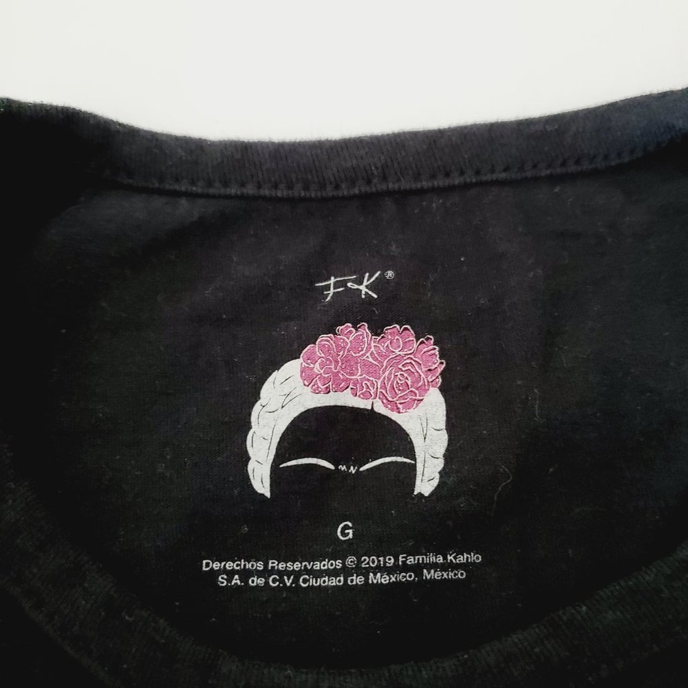 Frida Kahlo Official T-Shirt Portrait Tribute Graphic Boxy Black L - Picture 9 of 11